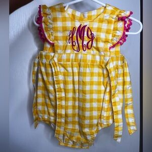 Yellow Gingham Kids One Piece
